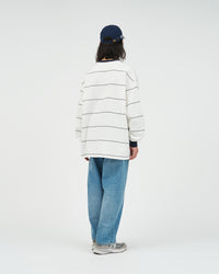FreshService  PIN BORDER L/S TEE WHITE*NAVY