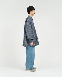 FreshService  MADRAS DRY TECH BAND COLLAR SHIRT  GRAY