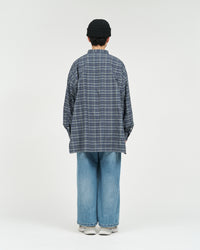 FreshService  MADRAS DRY TECH BAND COLLAR SHIRT  GRAY