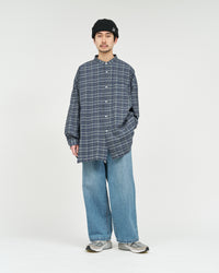 FreshService  MADRAS DRY TECH BAND COLLAR SHIRT  GRAY