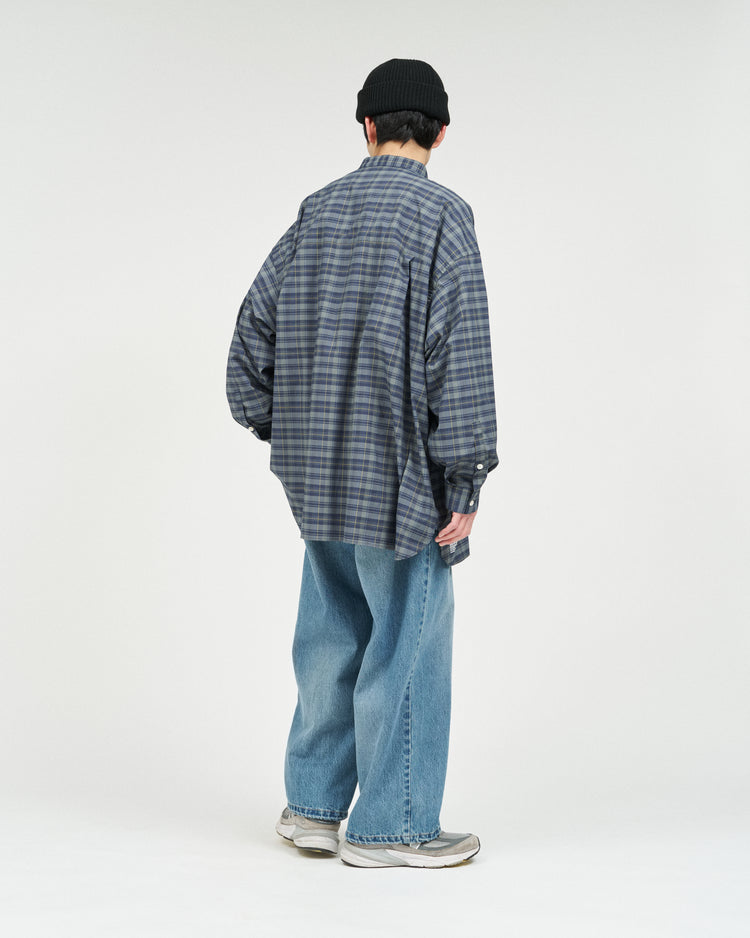 FreshService  MADRAS DRY TECH BAND COLLAR SHIRT  GRAY