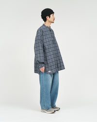 FreshService  MADRAS DRY TECH BAND COLLAR SHIRT  GRAY