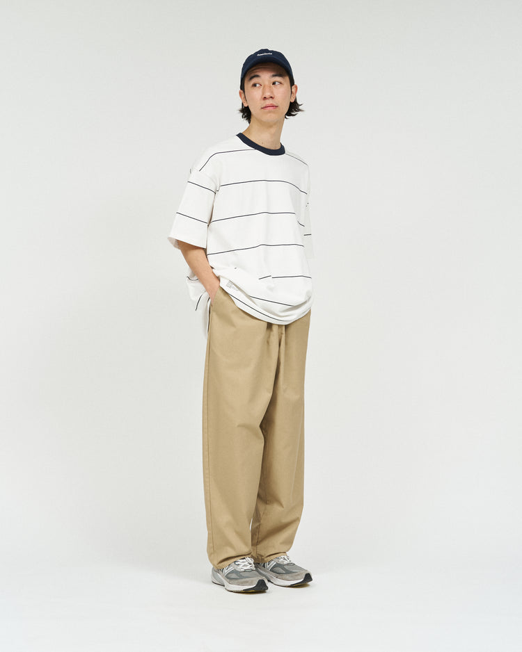 FreshService  PIN BORDER S/S TEE GRAY*YELLOW