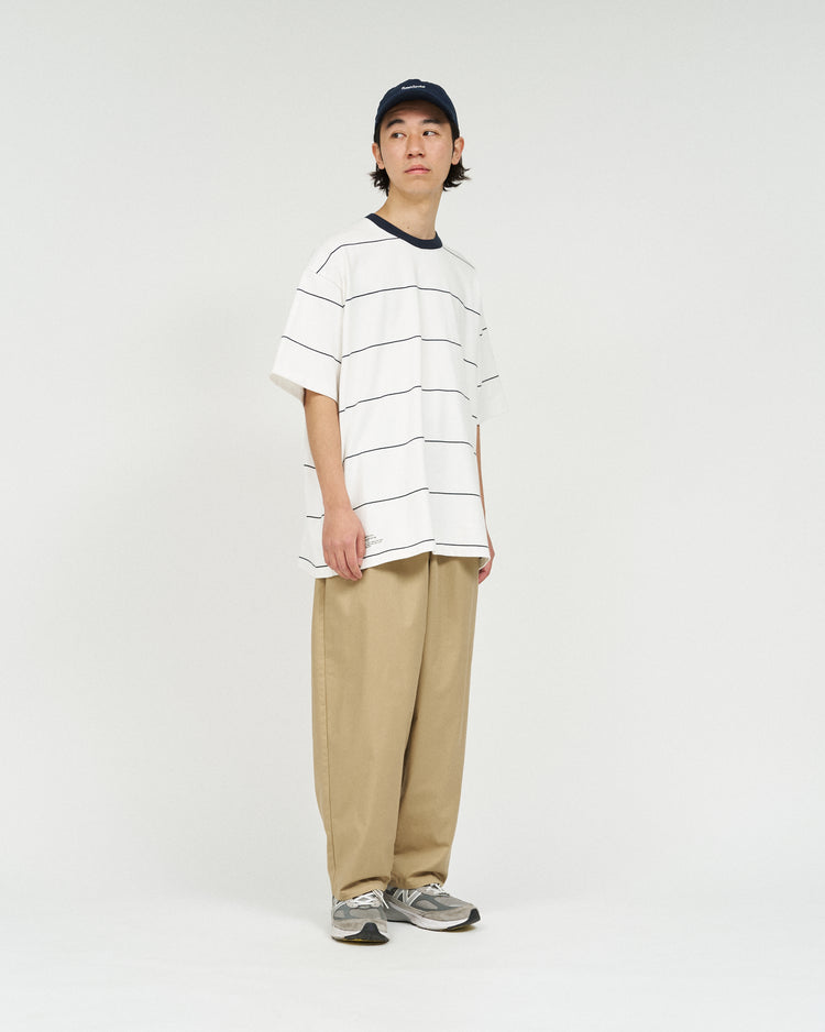 FreshService  PIN BORDER S/S TEE GRAY*YELLOW