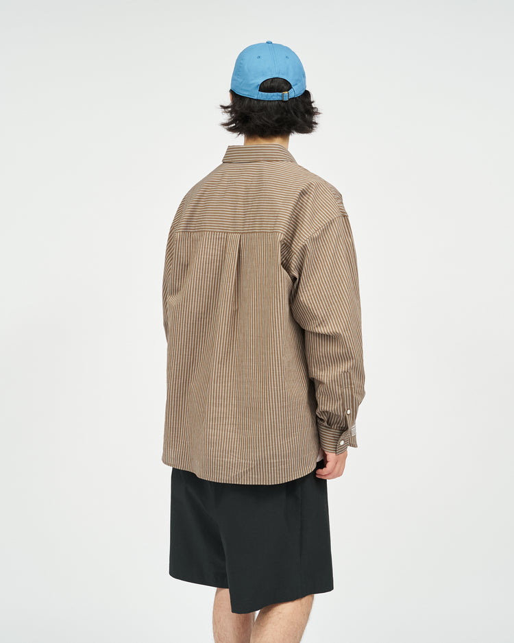 FreshService  HRAFTeX L/S STRIPE SHIRT BROWN STRIPE