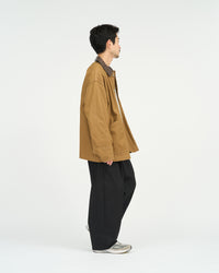 FreshService  COTTON CANVAS LEATHER COLLAR WORK JACKET BEIGE