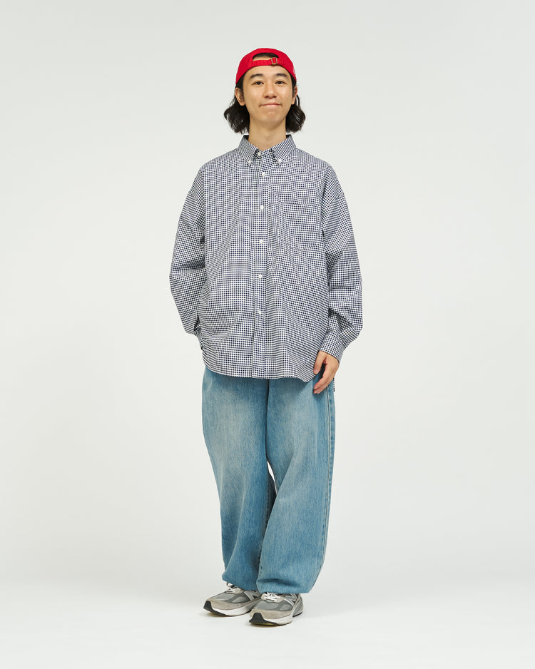 FreshService   DRY OXFORD CORPORATE L/S B.D.SHIRT NAVY PLAID
