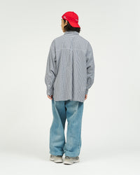 FreshService   DRY OXFORD CORPORATE L/S B.D.SHIRT NAVY PLAID