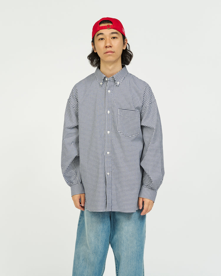 FreshService   DRY OXFORD CORPORATE L/S B.D.SHIRT NAVY PLAID