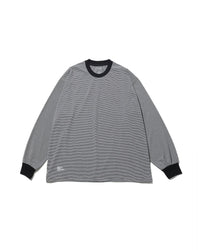 FreshService / MICRO BORDER L/S TEE WHITE*BLACK