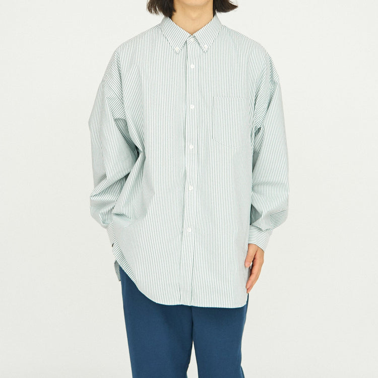 FreshService / DRY OXFORD CORPORATE L/S BDSHIRT GREEN STRIPE