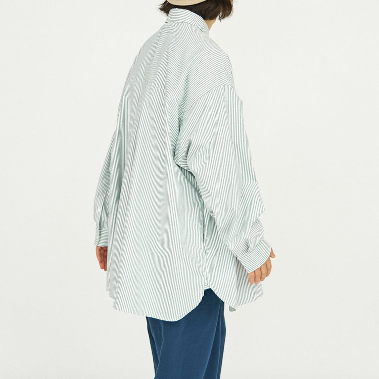 FreshService / DRY OXFORD CORPORATE L/S BDSHIRT GREEN STRIPE