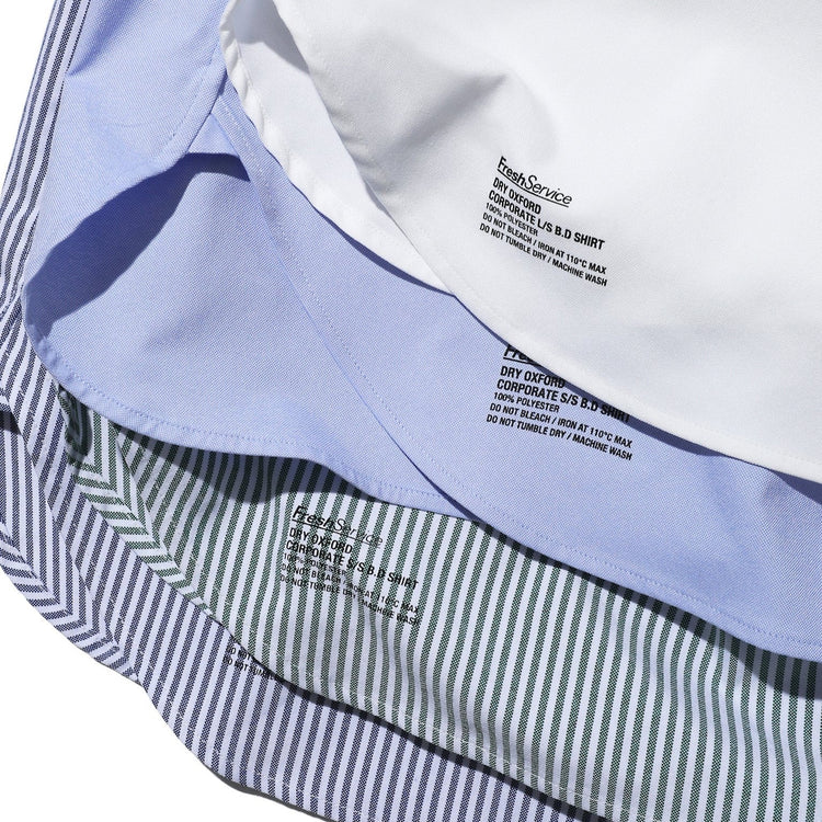 FreshService / DRY OXFORD CORPORATE L/S BDSHIRT GREEN STRIPE
