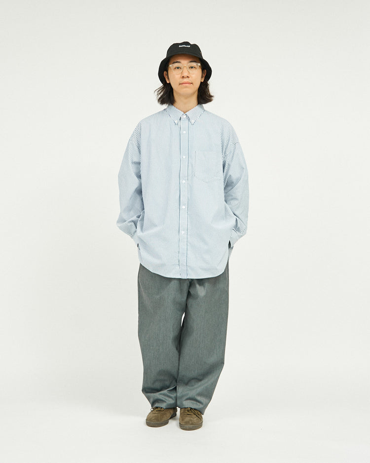FreshService / DRY OXFORD CORPORATE L/S B.D.SHIRT BLUE STRIPE