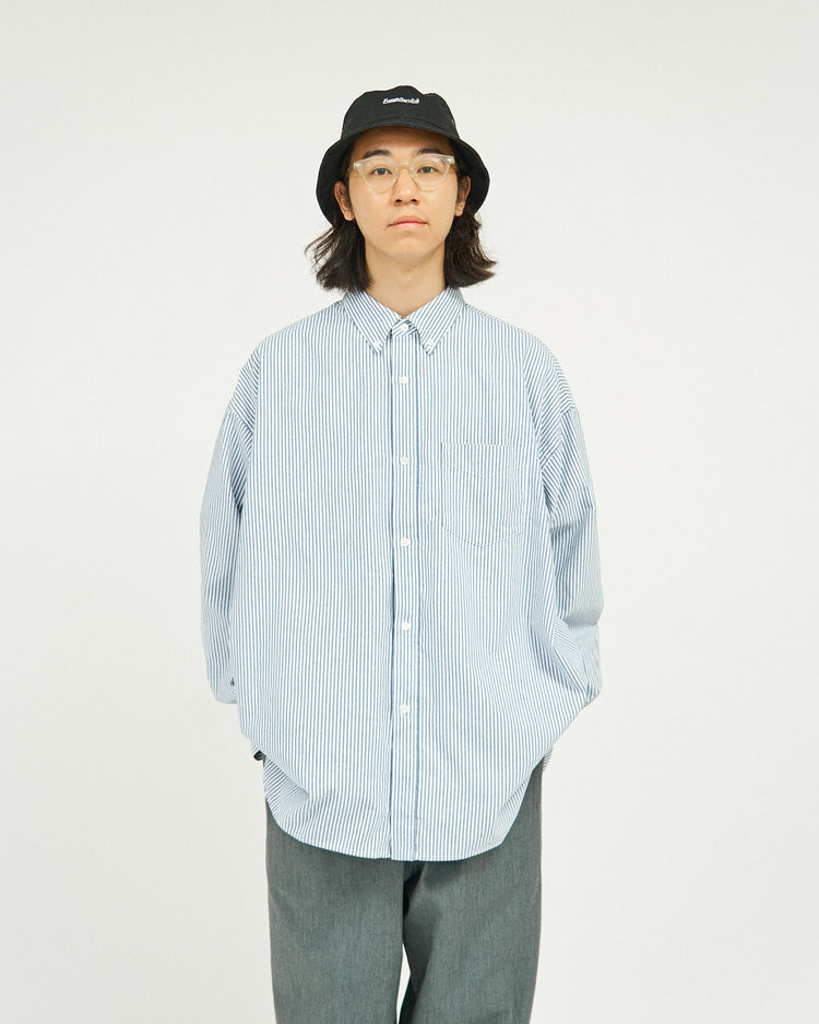 FreshService / DRY OXFORD CORPORATE L/S B.D.SHIRT BLUE STRIPE