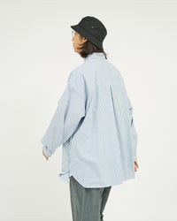 FreshService / DRY OXFORD CORPORATE L/S B.D.SHIRT BLUE STRIPE