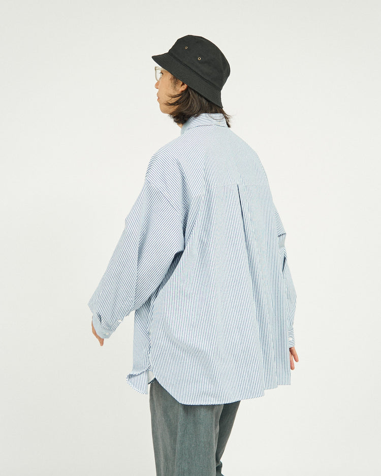 FreshService   DRY OXFORD CORPORATE L/S B.D.SHIRT BLUE STRIPE