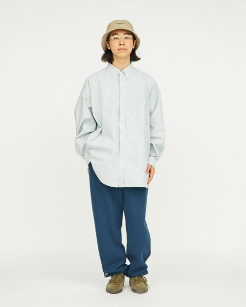 FreshService DRY OXFORD CORPORATE L/S BDSHIRT GREEN STRIPE