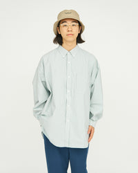 FreshService   DRY OXFORD CORPORATE L/S B.D.SHIRT GREEN STRIPE