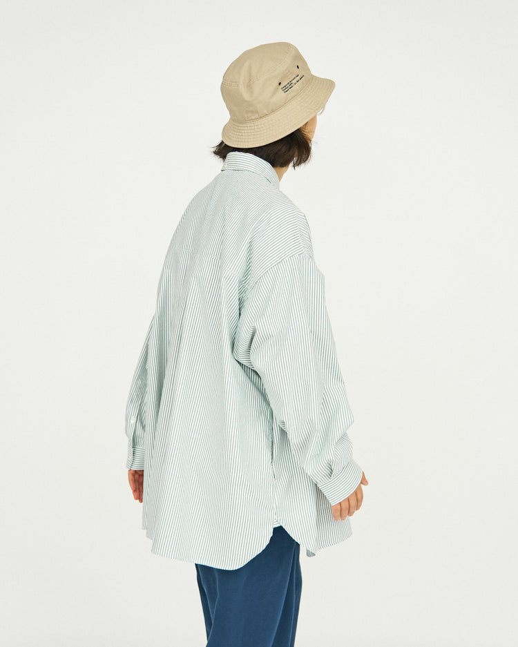 FreshService / DRY OXFORD CORPORATE L/S B.D.SHIRT GREEN STRIPE