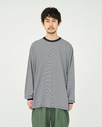 FreshService / MICRO BORDER L/S TEE WHITE*BLACK