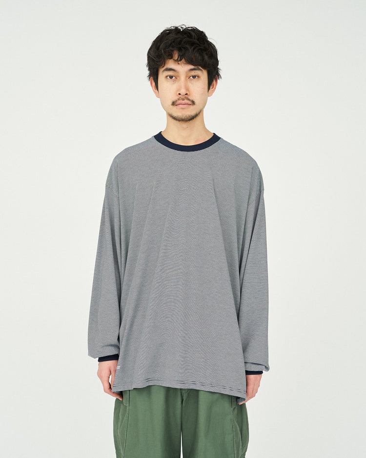 FreshService / MICRO BORDER L/S TEE WHITE*BLACK