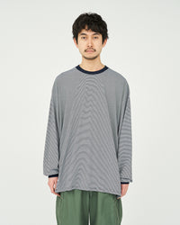 FreshService / MICRO BORDER L/S TEE WHITE*NAVY