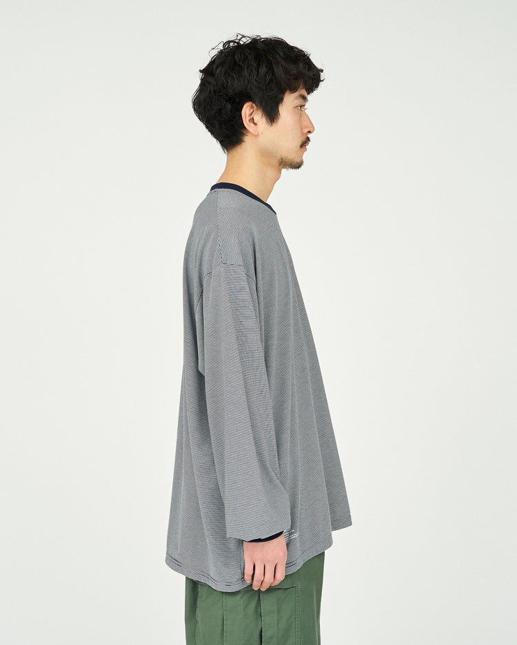 FreshService / MICRO BORDER L/S TEE WHITE*NAVY