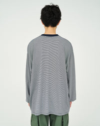 FreshService / MICRO BORDER L/S TEE WHITE*NAVY