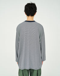 FreshService / MICRO BORDER L/S TEE WHITE*BLACK