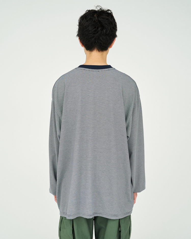 FreshService / MICRO BORDER L/S TEE WHITE*NAVY