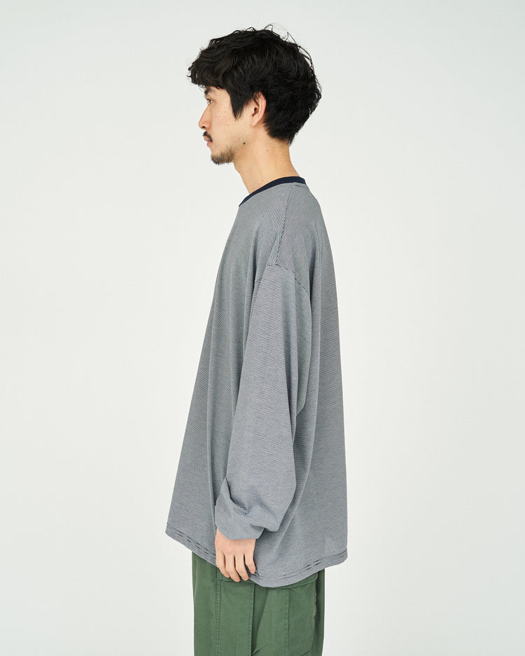 FreshService / MICRO BORDER L/S TEE WHITE*BLACK