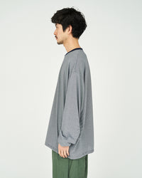 FreshService / MICRO BORDER L/S TEE WHITE*NAVY