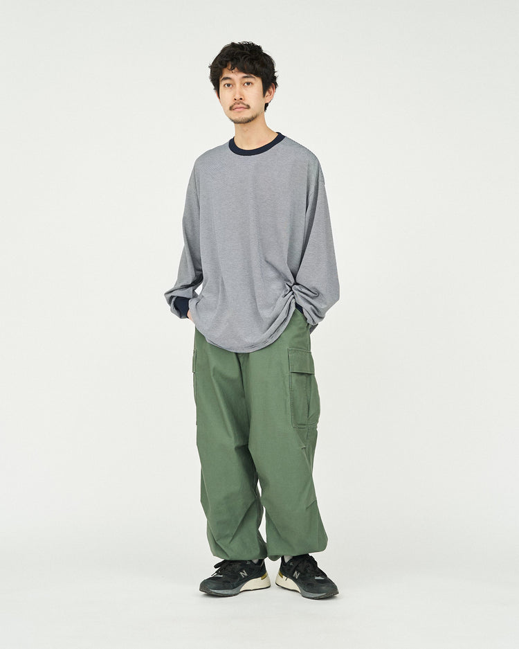FreshService /  MICRO BORDER L/S TEE  WHITE*BLACK