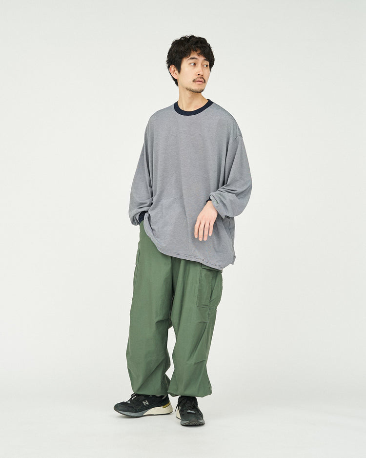FreshService /  MICRO BORDER L/S TEE  WHITE*BLACK