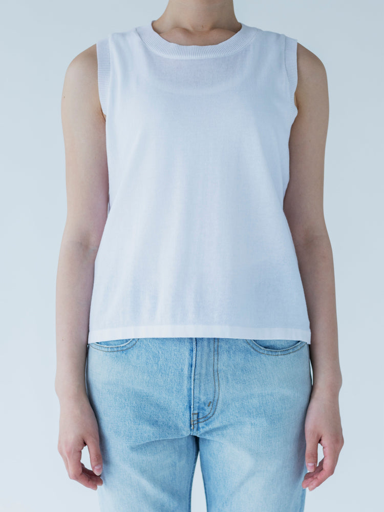 MEYAME / COTTON KNIT SLEEVELESS PINK