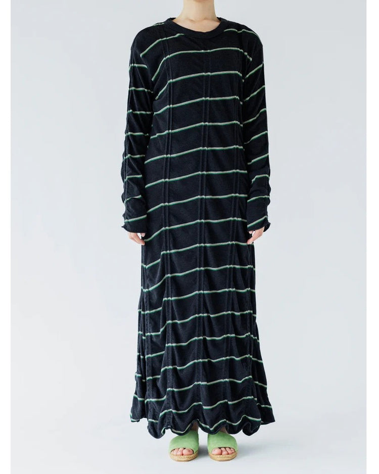 MEYAME   TUCKED JACQUARD BORDER DRESS MEY-2230 PINK