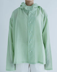 MEYAME  COTTON SILK HOODED JACKET GREEN