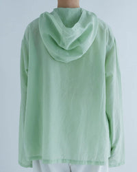 MEYAME  COTTON SILK HOODED JACKET GREEN