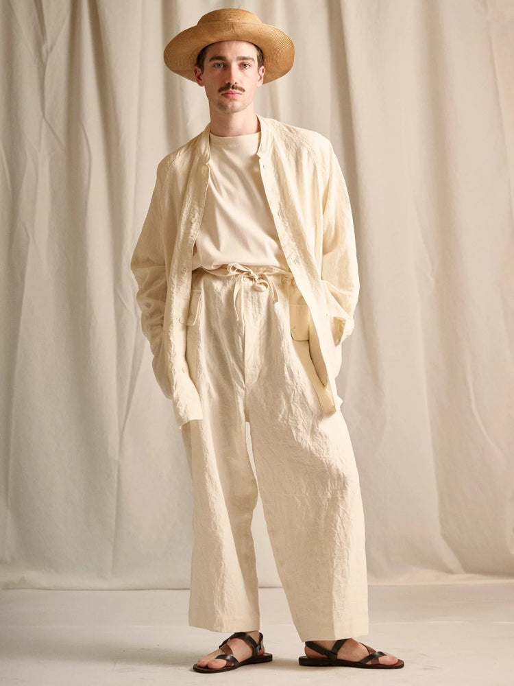 HAVERSACK 862629 (60 Linen Poplin Army Wide Pants) OFF WHITE