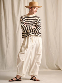 HAVERSACK 812622 (Densely woven jersey striped crew neck long-sleeve T-shirt)