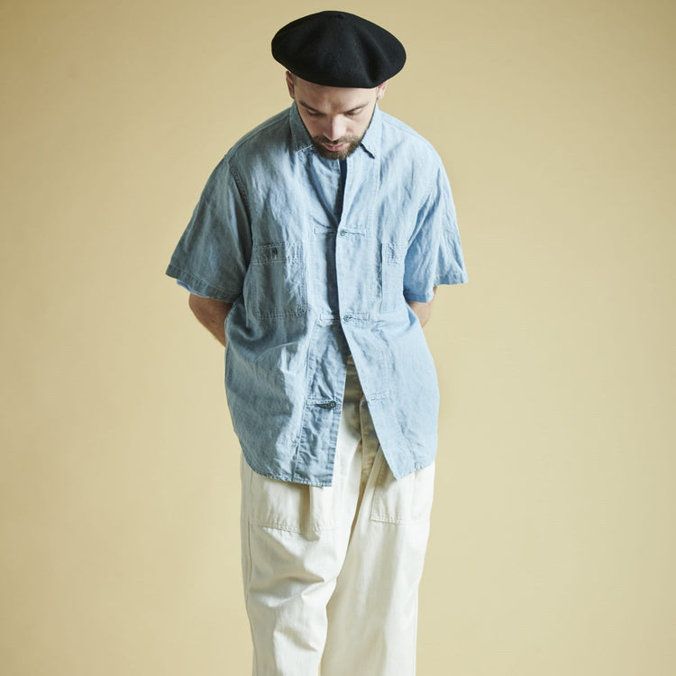 HAVERSACK / Dungaree work short-sleeved shirt