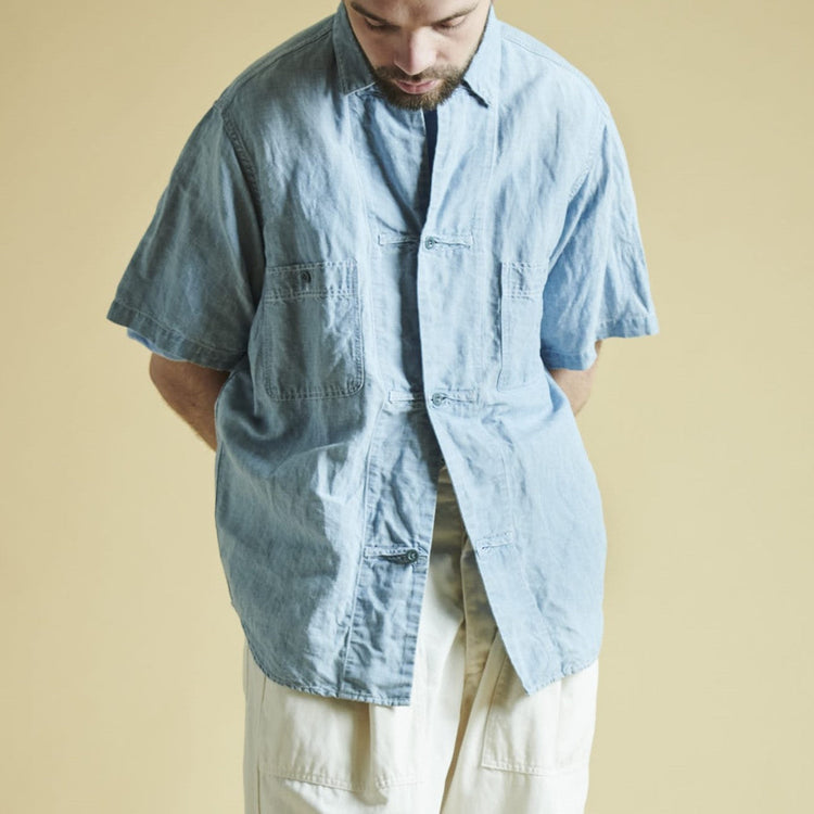 HAVERSACK / Dungaree work short-sleeved shirt