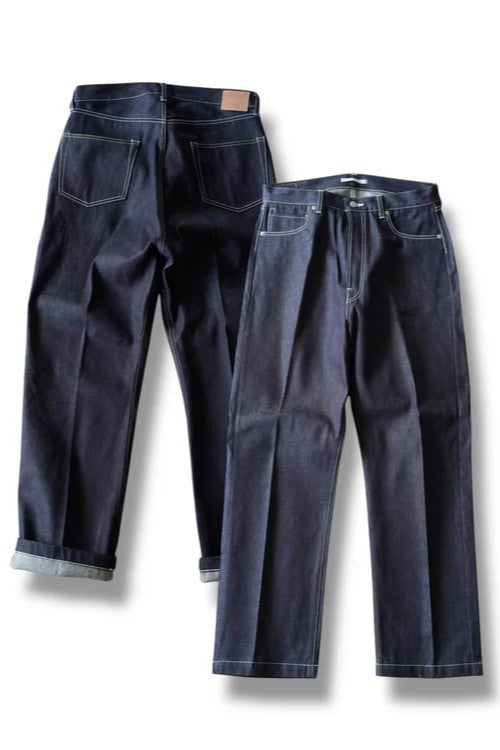 HATSKI  Buckle Denim Trousers Washi Denim Black DENIM05-W