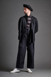 HAVERSACK  40/2度詰天竺ボーダーロングTシャツ 412620 CHARCOAL BLACK