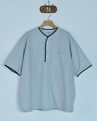 Henley Neck Department   Albert Henley Neck Shirt  NARROW PLAID TYPEWRITER