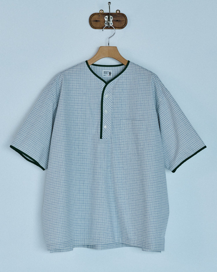 Henley Neck Department   Albert Henley Neck Shirt  NARROW PLAID TYPEWRITER
