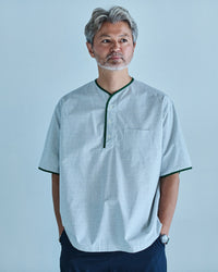 Henley Neck Department   Albert Henley Neck Shirt  NARROW PLAID TYPEWRITER