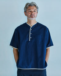 Henley Neck Department   Albert Henley Neck Shirt  NARROW PLAID TYPEWRITER