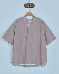 Henley Neck Department Allen Henley Neck Shirt SIDOGRAS Maroon Seersucker